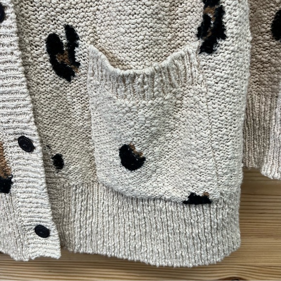 Foxcroft Nikita Cardigan Sweater Medium Leopard Beige Black 100% Cotton NWT - Picture 9 of 16